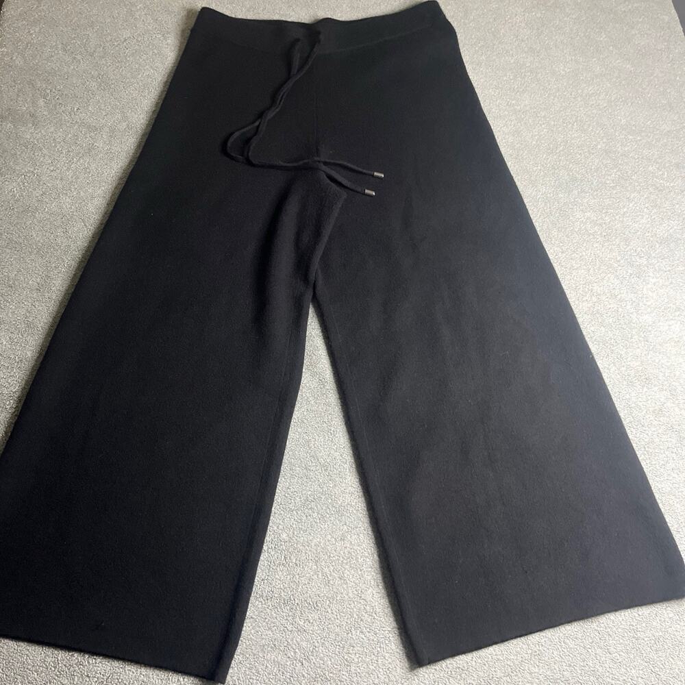 Joseph Ribkoff Women’s Black Ribbed Knit Wide Leg Pull On Pants Size Medium B260